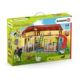 Miniatyrbild 2 av 6: SCHLEICH stall - Farm World - 7 djur, 2 boxar för hästar och tillbehör