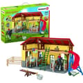 Miniatyrbild 1 av 6: SCHLEICH stall - Farm World - 7 djur, 2 boxar för hästar och tillbehör