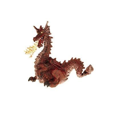 Red Dragon plastfigur - PAPO - 12 (L) x 10 cm (H) - För barn från 3 år och uppåt