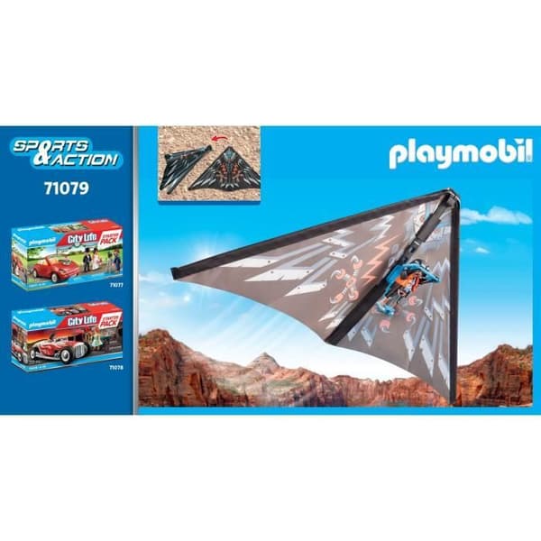 Figur - PLAYMOBIL - Stuntshow Hangglider - Flerfärgad - 5 år och uppåt