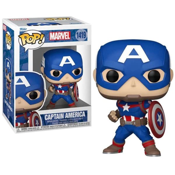 Samlarfigur i vinyl - FUNKO - Captain America - Marvel Comics - 9,5 cm - Perfekt present