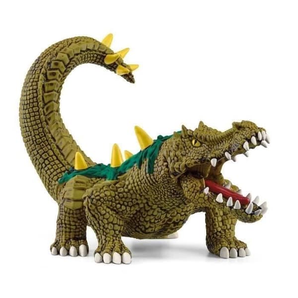 Swamp Monster Figure - Ultrarealistisk och hållbar krokodilleksak med gröna fjäll och häftiga tänder present till pojkar