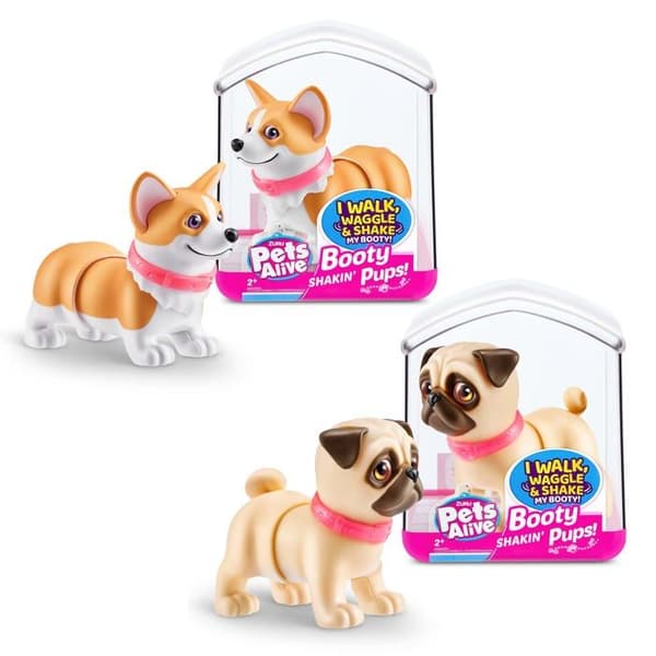 Zuru pets alive - 9535A - Pets Alive Booty Shaking Pups Robotleksak med batteri (Set om 2: Mops och Corgi) av ZURU