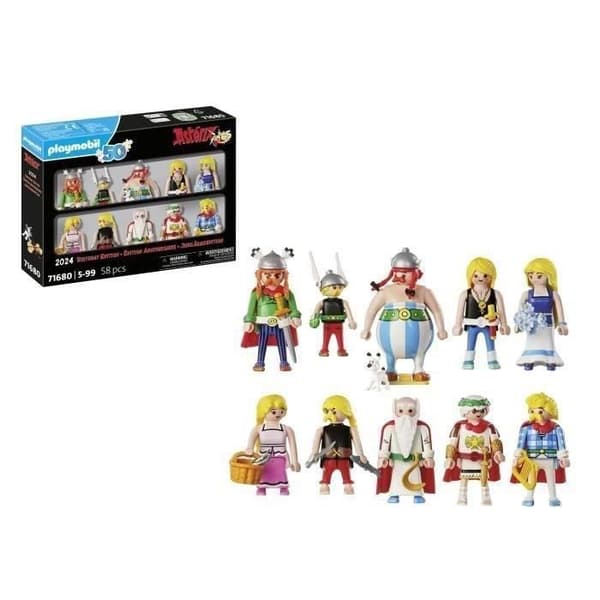 PLAYMOBIL 71680 Asterix, Caesar and the die-hard galler, specialbox med 10 Asterix-karaktärer, från 5 år