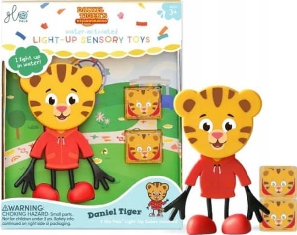 Glo Pals Glo Pals, Tigger Daniel badfigur - med två självlysande sensoriska kuber