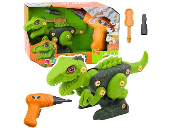 Lean Toys Dinosaur For Demontering Vridning Žalias Gręžtuvas DIY