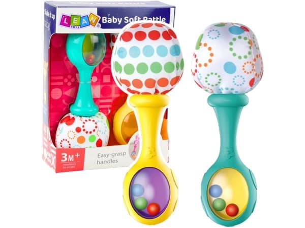 Pehmeä pallo Rattle Set Kuviot Keltainen Vihreä 2kpl