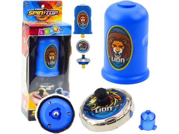Flying Disk Lion Spinner Launcher Set Blå LEAN Toys