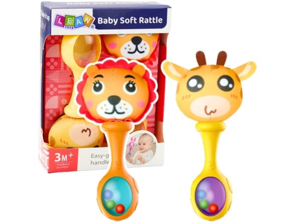 Pehmeä pallo Rattle Set kirahvi leijona kuviot 2kpl