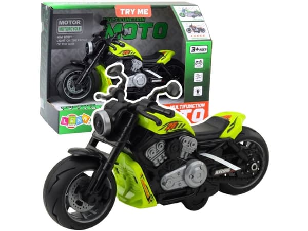 Batteridriven leksaksmotorcykel Lampor Ljud Grön