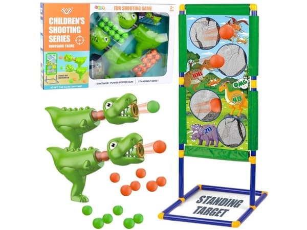 Skjutuppsättning Målkastarspel Sköldpistol Dinosaurier LEAN Toys