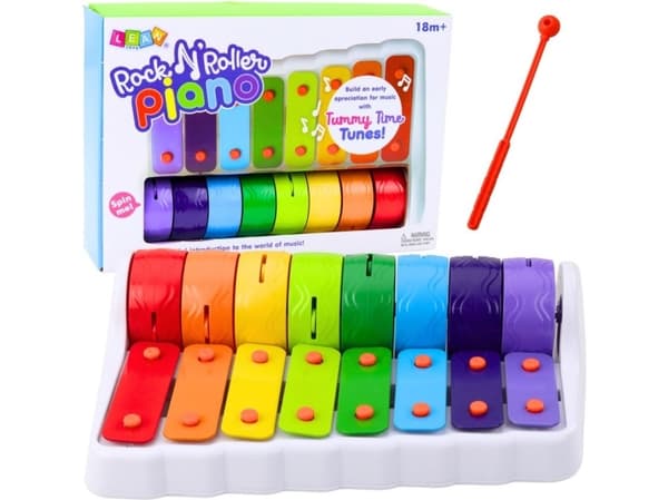 Rock N' Roller Piano Instrument For Småbarn Cymbaler Roterende Hjul Fargerike LEAN Leker