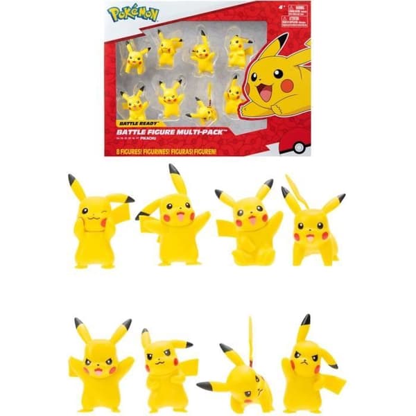 Pokémonfigurer - Paket med 8 Pikachu - Bandai