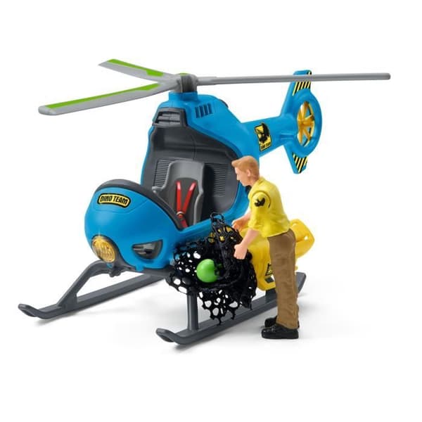 Ilmahyökkäys, Schleich-setti, jossa on 1 helikopteri, 1 ihmishahmo ja 1 tapejara-dinosaurus, lelusetti