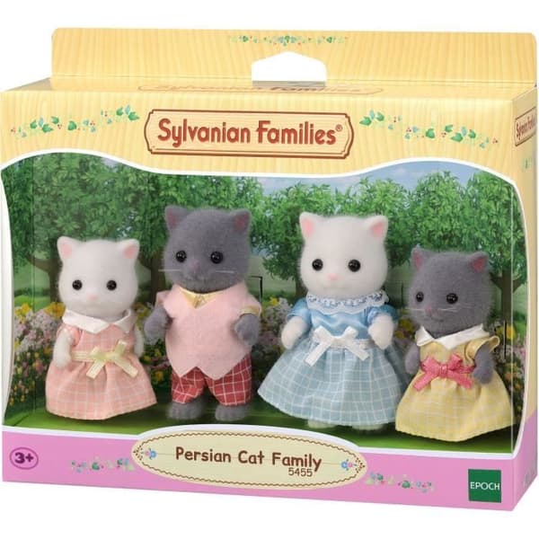 SYLVANIAN FAMILIES - Perserkatfamilie - 4 poserbare og påklædte figurer - Til børn fra 3 år