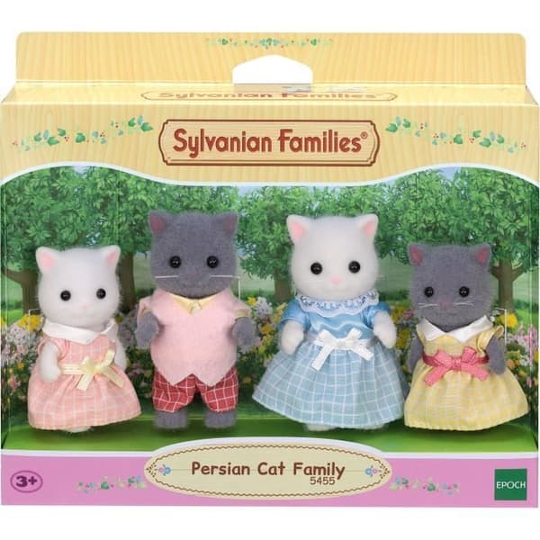 SYLVANIAN FAMILIES - Perserkatfamilie - 4 poserbare og påklædte figurer - Til børn fra 3 år