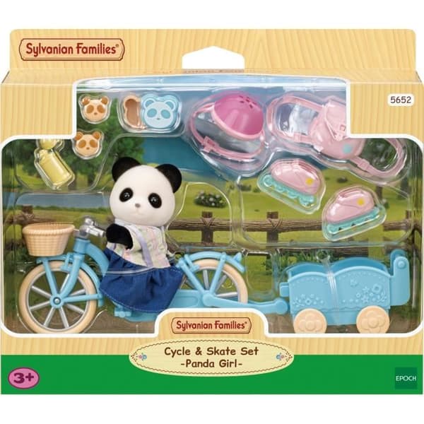Pandapigen, hendes cykel og hendes trailer - SYLVANIAN FAMILIES - 5652 - For børn fra 3 år
