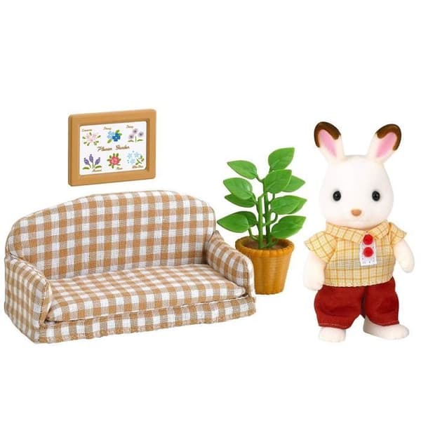 SYLVANIAN FAMILIES 5013 Papa Rabbit Choklad och Vardagsrum