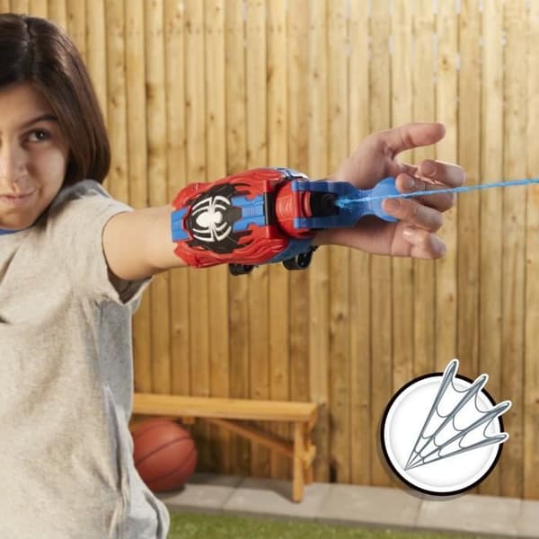Ultimate Spider-Man Web Shooter 2-in-1 Blaster, Spider-Man-pukeutumislelu, 5+ vuotiaille, Marvel Spider-Man Real Webs