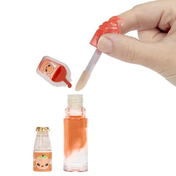 Yummiland - 1 dukke på 10 cm og en glitterlipgloss til at lave - Piper - Goût Pêche - Fra 4 år