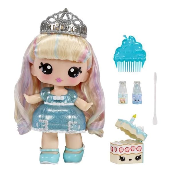 Yummiland - 1 docka på 10 cm och ett glitterläppglans att göra - Callie - Smak av födelsedagstårta - Från 4 år
