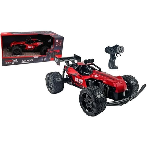 Fjernstyret bil - TURBO CHALLENGE - RX Car 89 093721 - Rød - 1/12 - Inkluderer genopladeligt batteri og batterier - Metal