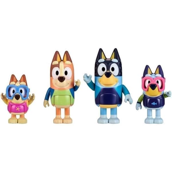 Bluey Rantaperhe (4 figuuria) - Miniatyyriuniversumi - MOOSE TOYS - 3-vuotiaasta alkaen
