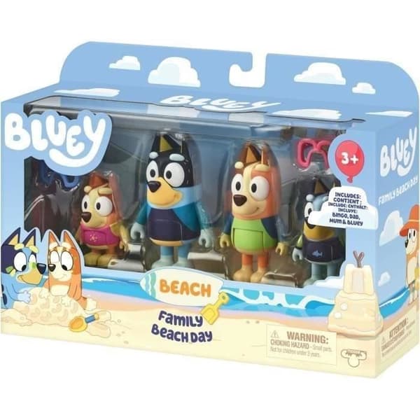Bluey Rantaperhe (4 figuuria) - Miniatyyriuniversumi - MOOSE TOYS - 3-vuotiaasta alkaen