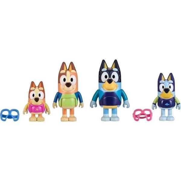 Bluey Rantaperhe (4 figuuria) - Miniatyyriuniversumi - MOOSE TOYS - 3-vuotiaasta alkaen