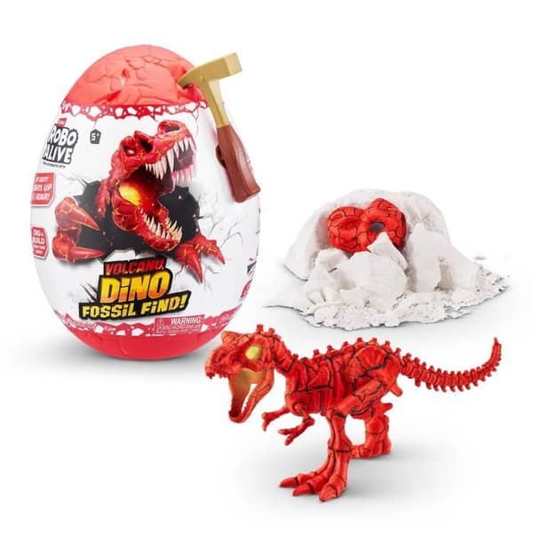 Gravespil - ZURU - ROBO ALIVE Vulkanfossilfind S2 - Dinosaurfossiler - Lyde og lys - Sten og sand