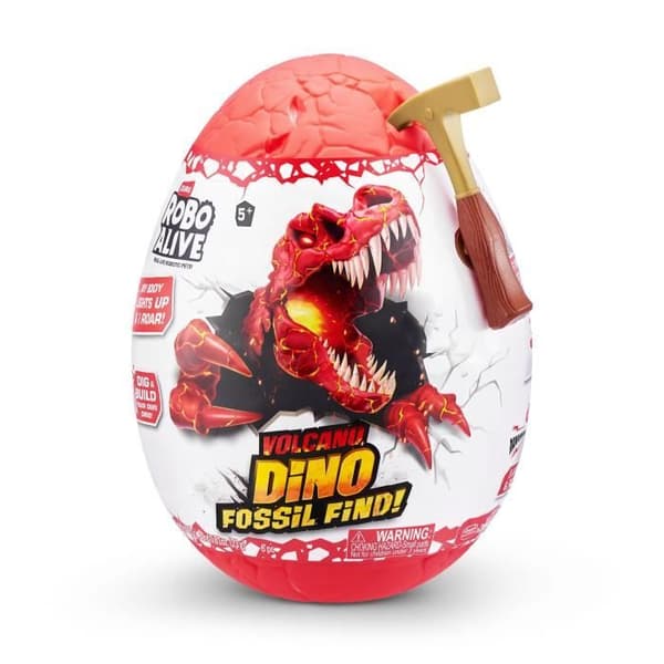 Gravespil - ZURU - ROBO ALIVE Vulkanfossilfind S2 - Dinosaurfossiler - Lyde og lys - Sten og sand