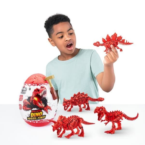 Gravespil - ZURU - ROBO ALIVE Vulkanfossilfind S2 - Dinosaurfossiler - Lyde og lys - Sten og sand