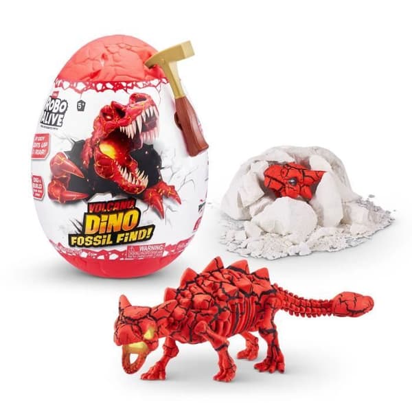 Gravespil - ZURU - ROBO ALIVE Vulkanfossilfind S2 - Dinosaurfossiler - Lyde og lys - Sten og sand