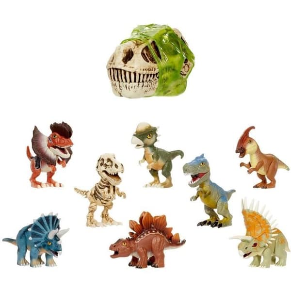 GrossMos - Kæmpe Dinosaurhoved - Opdag dine mini-dinosaurer i slimen - 4 modeller at samle - Tilfældig