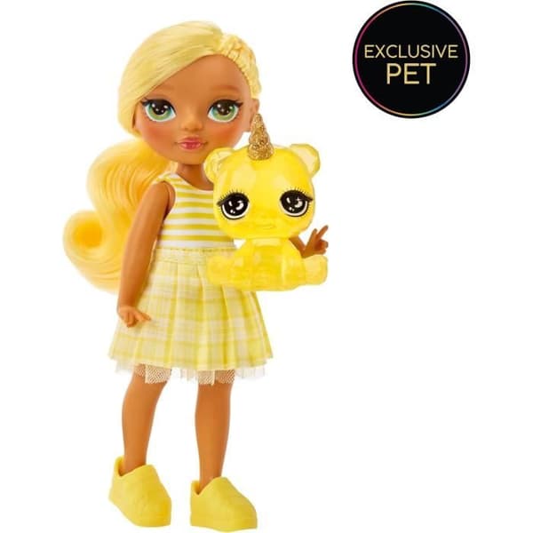 Rainbow High Littles - 15 cm docka + husdjur - gul - från 4 år
