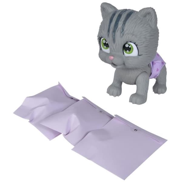 Smoby - Pamper Petz - Katt att adoptera - 4 tillbehör - Ledad - Trä och kiss - Adoptionsintyg - Från 3 år