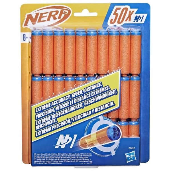 Nerf N-serie 50-pils refill N1, skumpile kompatibel med Nerf N-serie blastere, legetøj til børn og
