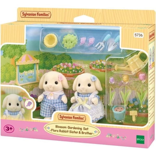 Pop - SYLVANIAN FAMILIES - Bror och Syster Kaninvädur - Trädgårdsskötsel - Ledad - Flerfärgad