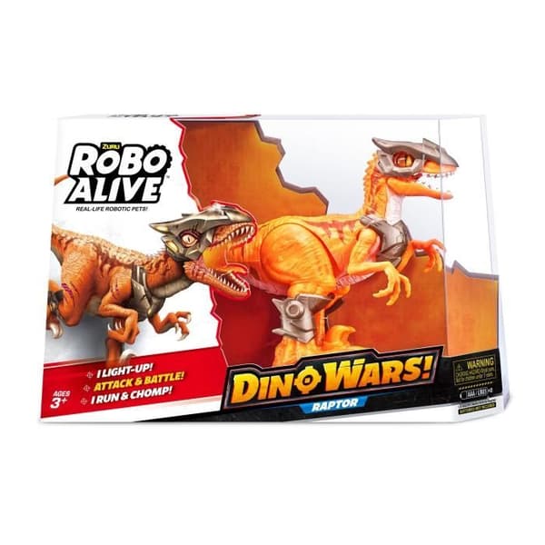 Robotlegetøj - ZURU - Robo Alive Dino Wars Raptor - Rustning, lys og avanceret teknologi