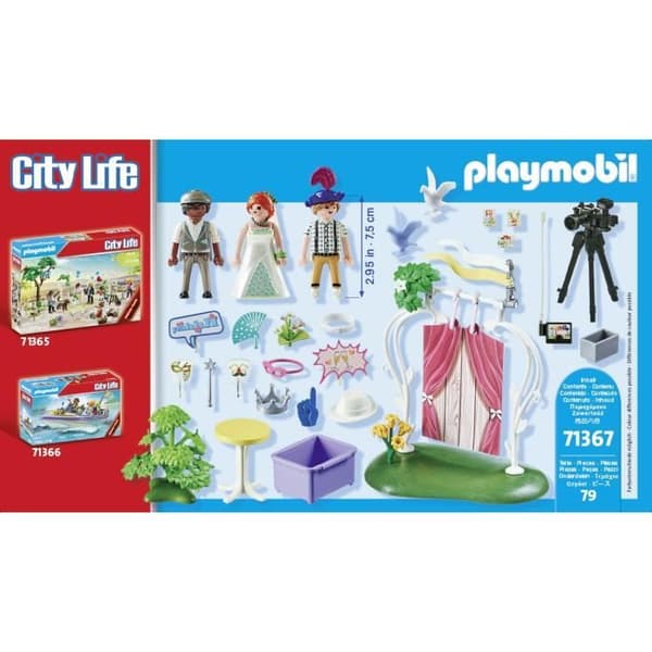 PLAYMOBIL - Kaupunkielämää - Hääpari ja kamera - Ulkona - Valkoinen - Alkaen 4-vuotiaille