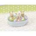 Miniatyrbillede 5 af 6: Miniaturefigurer - SYLVANIAN FAMILIES - 5707 - Creme Kanin-trillinger og badetilbehør