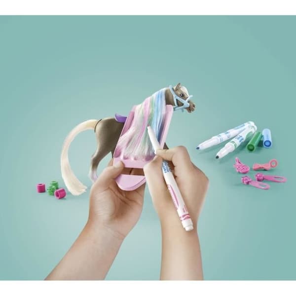 PLAYMOBIL 71640 Rytterske med hestemanke til at farvelægge, Vandfaldets heste, 19 dele, fra 5 år