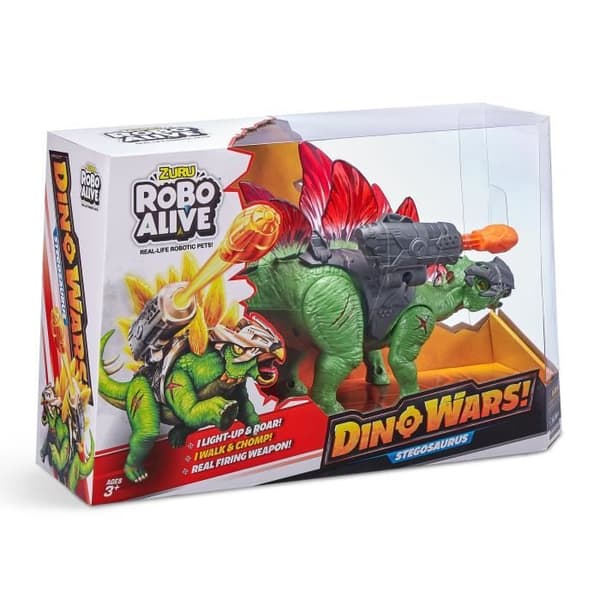 Dino Robotics - ZURU - Dino Wars Stegosaurus - Robo Alive Stegosaurus haarniskan, valolevyjen ja aseen kanssa