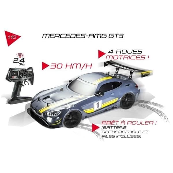 MONDO Mercedes AMG GT3 radiostyret bil - skala 1:10 - fra 8 år