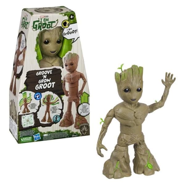 13,5" Groot Grows and Dances -interaktiivinen hahmo, supersankarilelu, Marvel Studios I Am Groot Groove 'N Grow Groot