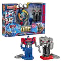Miniatyrbillede 1 af 6: Sæt med 2 Optimus Prime (Orion Pax) og Megatron (D-16) 11 cm figurer, legetøj til 6-årige, Transformers One Robot Battlers