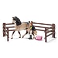 Miniatyrbild 2 av 2: Andalusisk hästvårdskit, Schleich-set med 9 delar inklusive 1 Schleich-häst, figurset för barn