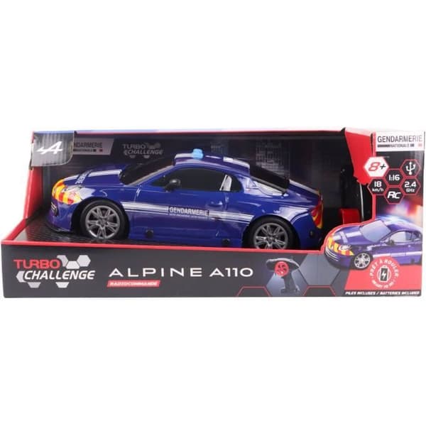 Fjernstyret bil - TURBO CHALLENGE - Alpine A110 Gendarmerie - Fra 8 år