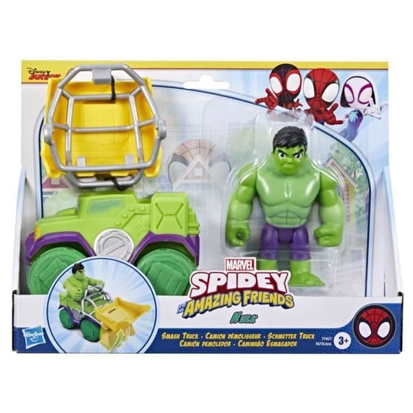 Spidey Hulk Wrecker Truck Set, Fordon med 10 cm Figur, Leksaker för 3-åringar, Spidey och hans fantastiska vänner