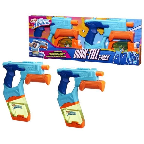 Nerf Dunk-Fill, 2-pack vattenblåsare, lättfyllda tankar, vattenleksaker, superblötläggare, från 6 år